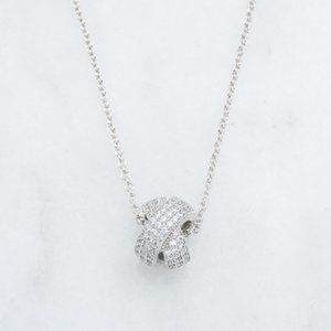 Silver "X" CZ pave slider on chain  - Lot #041